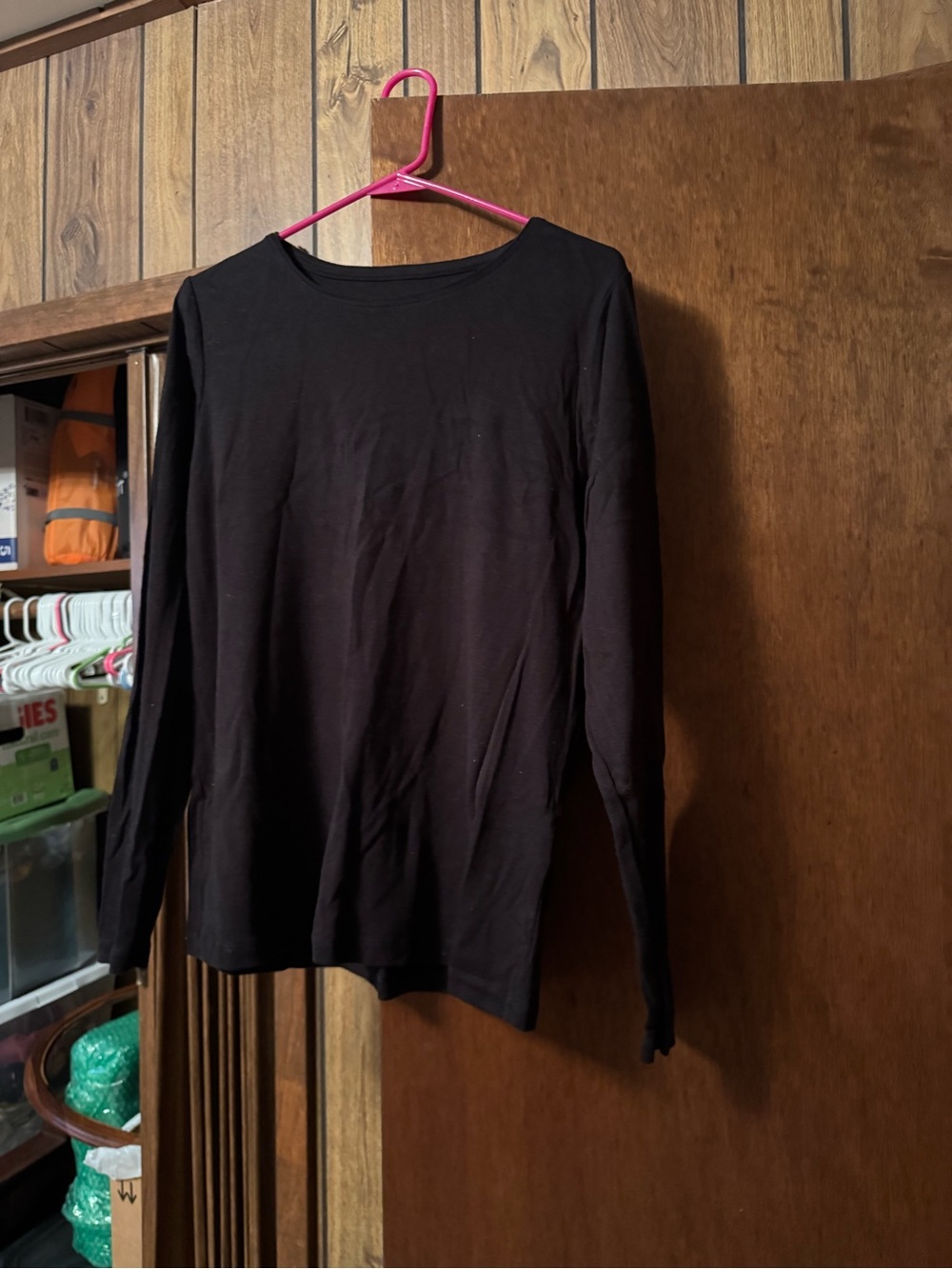 Christopher & Banks Black Long-Sleeve Crew Top